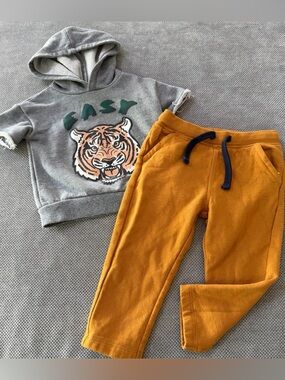 Greyson Mini Tiger Hoodie + Joggers Outfit 12-18M Boys Boutique Streetwear